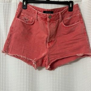 J Brand size 29 coral denim shorts distressed